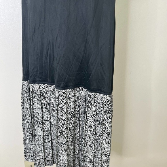 Vtg ILSE M. Midi Flared Dress Animal print and Black Size L / XL Made in USA - Picture 4 of 7